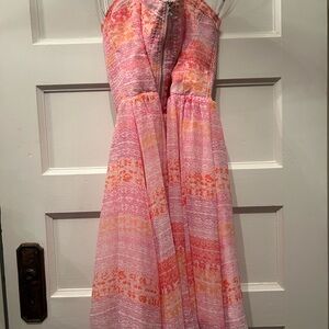 Elegant Pink Strapless Dress